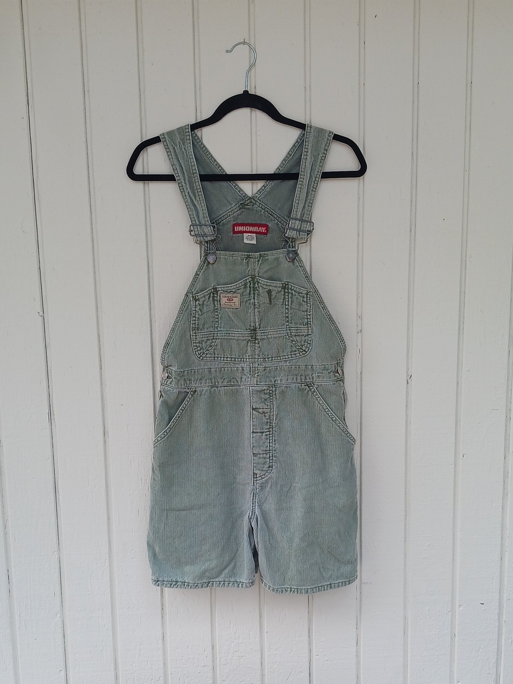 UNIONBAY Faded Light Green Short Overalls